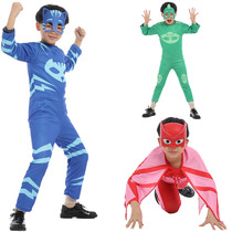  Masked Peter Pan cloak Childrens performance suit Anime owl female cat boy clothes pajamas little hero mask