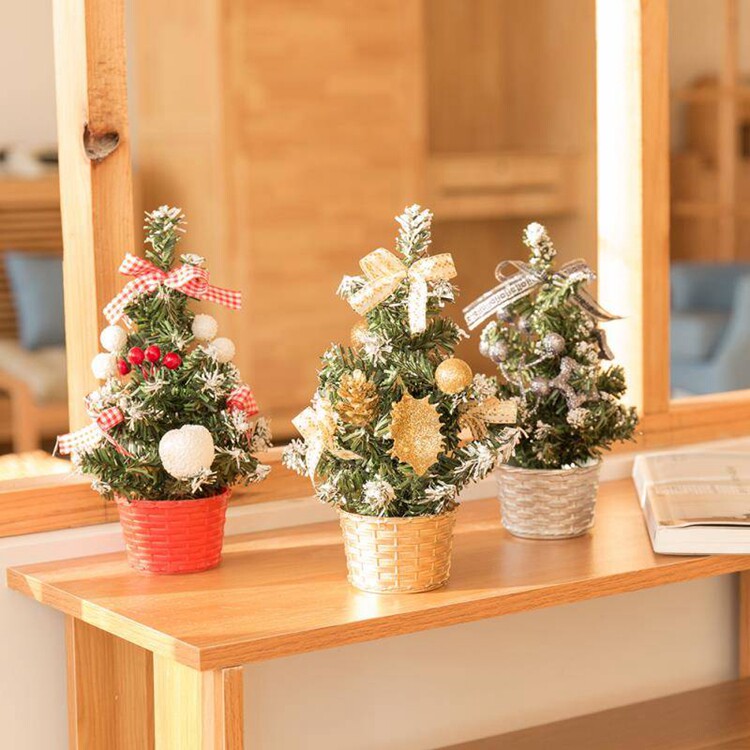 Christmas Tree Small Desktop Swing Piece 20cm Upscale Creative Printed Bell Mall Shop Window Shop Home Christmas Tree