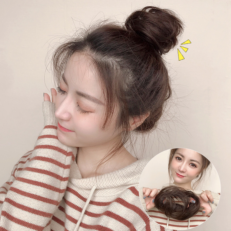 The Ghost of Ghostbusting Home Real Hair Half Balls Hair Curly Hair Circles Wig Women Sloth Balls Fake Pill Heads Hair Accessories Fluffy Nature