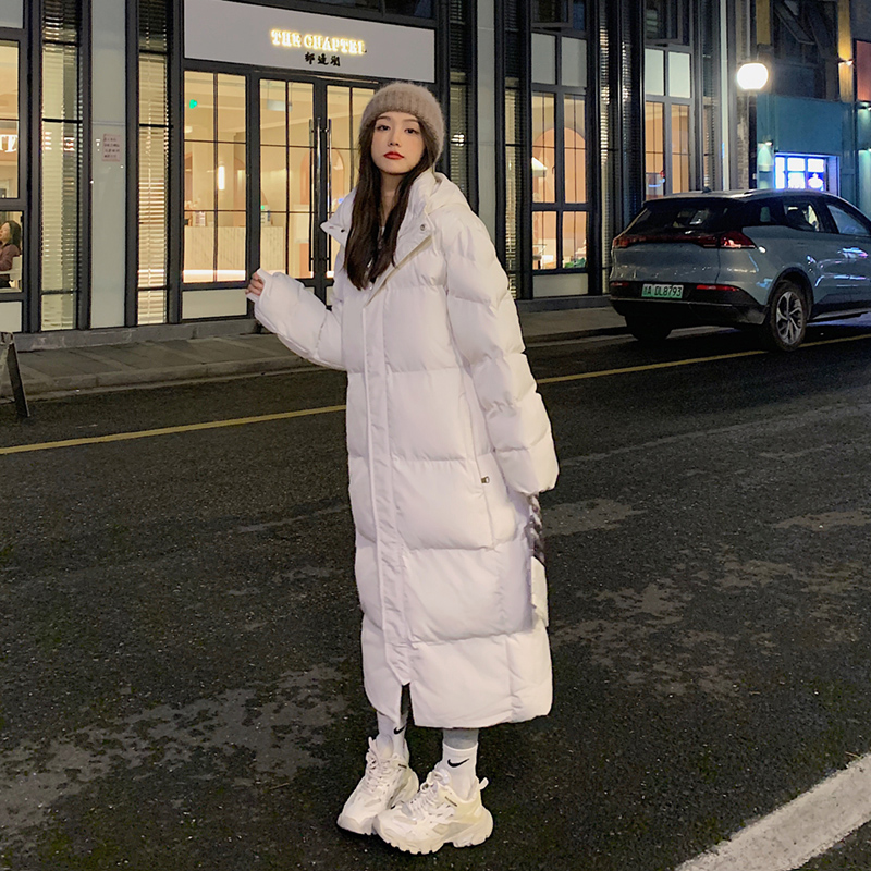 Down cotton clothes woman with medium length Korean version loose with kneecap cotton padded jacket 2023 Winter new oversize jacket-Taobao