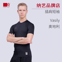 Nayi NY Latin dance clothing mens adult dance clothing short-sleeved tops high-end competition national standard dance modern dance practice clothing