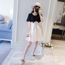 Maternity skirt fairy fan Korean version small fresh maternity dress summer skirt trendy hot mom personality maternity summer dress