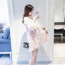 2022 autumn maternity clothes top new Korean version loose a version doll maternity clothes autumn dress trendy