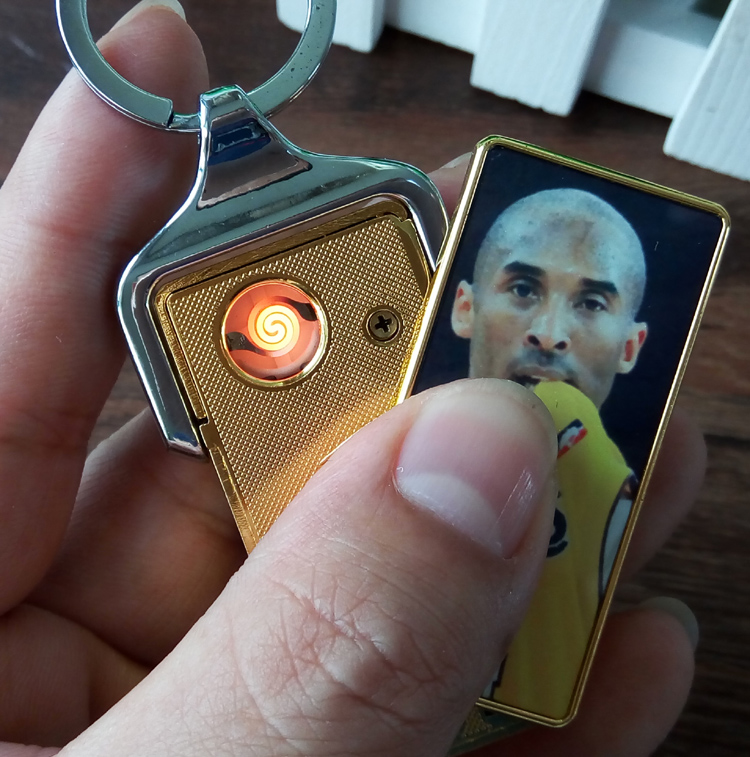 Kobe James Curry Wade Paul Harden rechargeable lighter key chain metal cigarette lighter boy gift