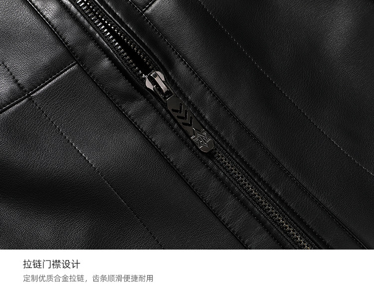 大本 男士绵羊皮 海宁真皮皮衣 内里羊毛加绒设计 图12