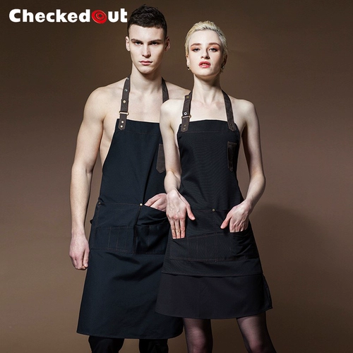 Фартук, кофейные рабочие подтяжки, в западном стиле