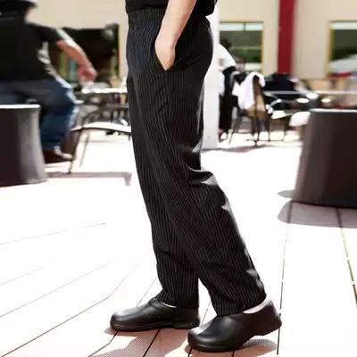 Checkedout Chef work pants Dining room hotel waiter work pants Loose kitchen pants Men's summer