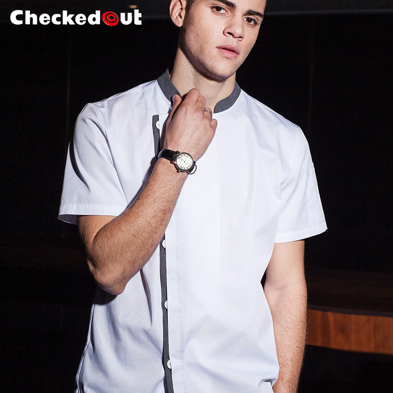 Domilai autumn chef clothes men's breathable short-sleeved restaurant restaurant chef clothes thin summer clothes custom LOGO