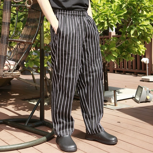 Проверка шеф -повара брюки весна и летние кухни столовая кухонные брюки хлопковые брюки зебра.