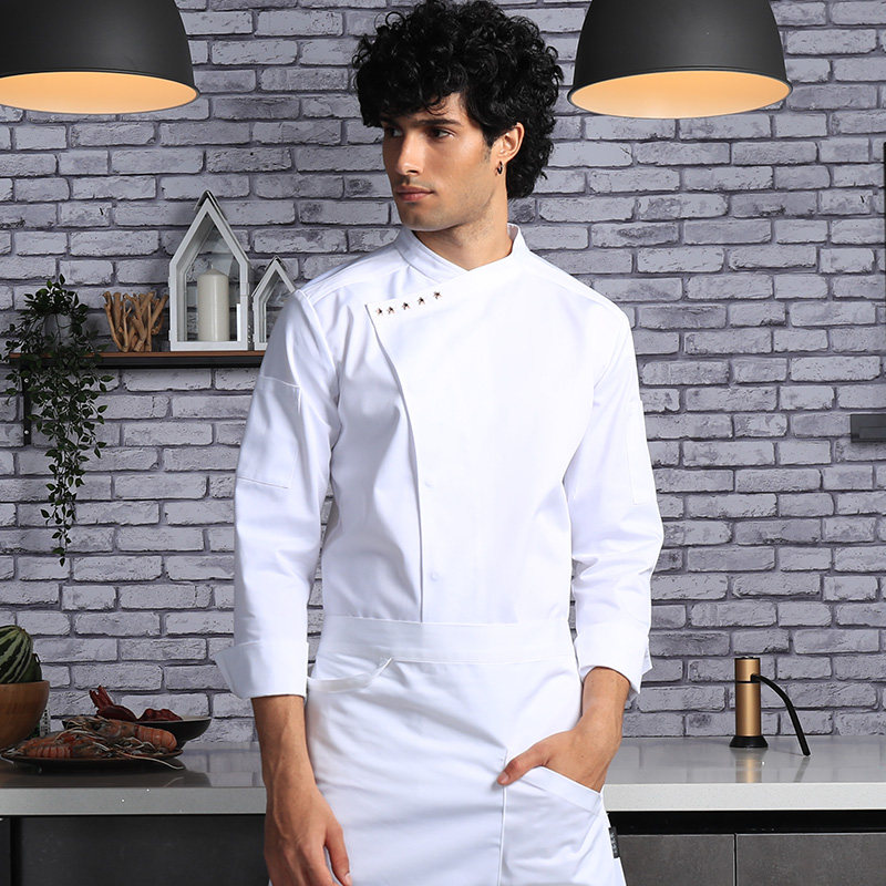 Domilai autumn new long-sleeved chef suit male hotel kitchen custom LOGO top work uniform female