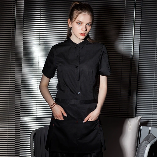 Рабочая одежда для официантов, женская рабочая одежда с короткими рукавами, весенне-летние рубашки для отелей и кафе, официанты в западном ресторане, ресторан с горячим горшком