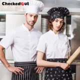 Костюм шеф -повара Весна и летний рабочая одежда дышащий мужской ресторан обратно кухня белый западный ресторан