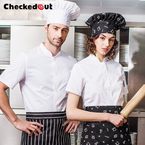 Костюм шеф -повара Весна и летний рабочая одежда дышащий мужской ресторан обратно кухня белый западный ресторан