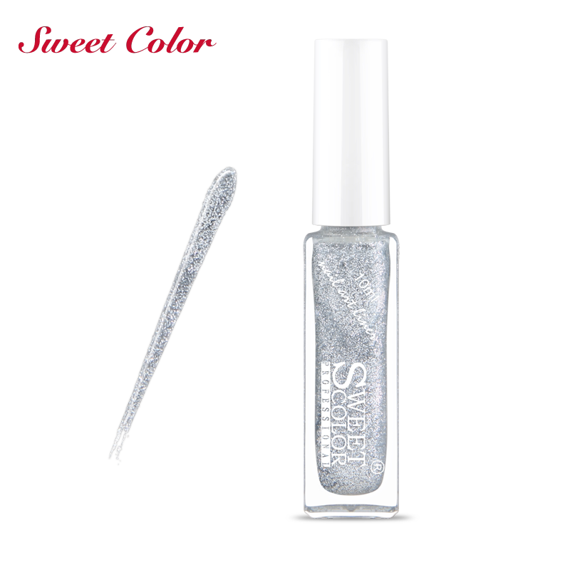 Sweet Color pull wire pen nail polish fine silver color sparkling bright sheet Gradual Layer Fameless Nail 10ML