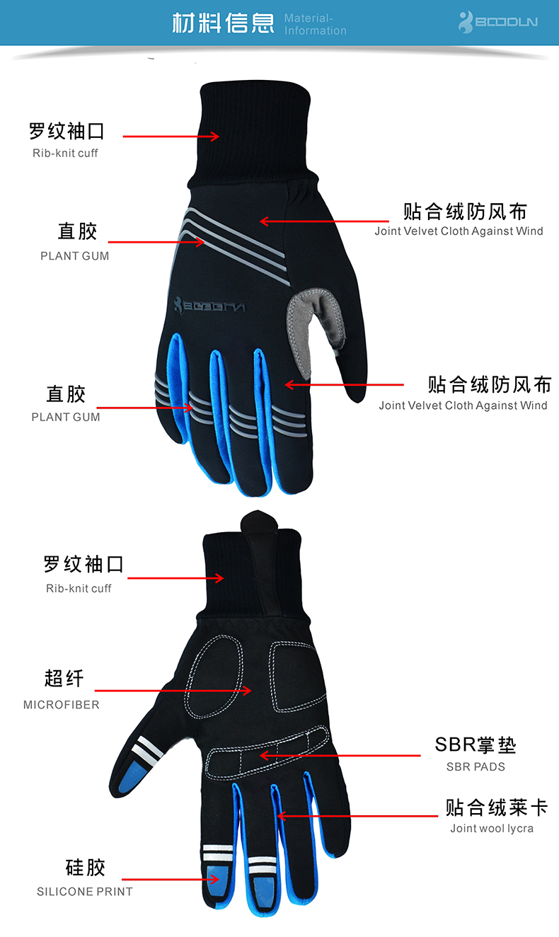 Gants de cycliste mixte BOODUN - Ref 2255550 Image 17