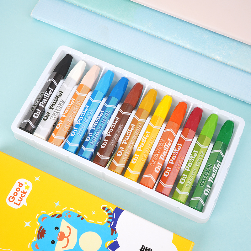 Sima Oil Painting Stick 12 Color 24 Color Child Safety Colorful Gemstone Batik Pen Toddler Color Pen Toddler Color Pen Suit Kindergarten Heavy Color Oil Paintbrush Paintbrush Painting paintbrush