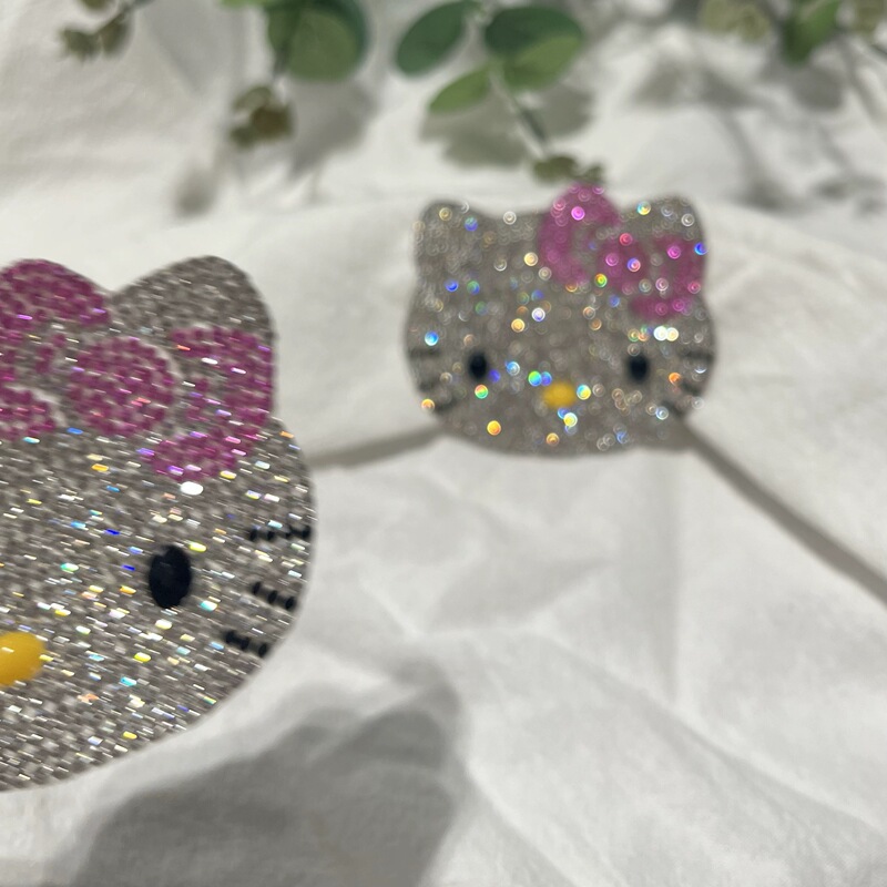 Pink Cartoon Kitty Cat Rhinestone Stickers Cute Decorative Stickers Rhinestone Phone Case Accessories Rhinestone Jewelry DIY Creative Stickers