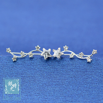 Silver time S925 sterling silver earrings with diamond zircon pentagonal star ear row ear brand creative earrings personality earrings