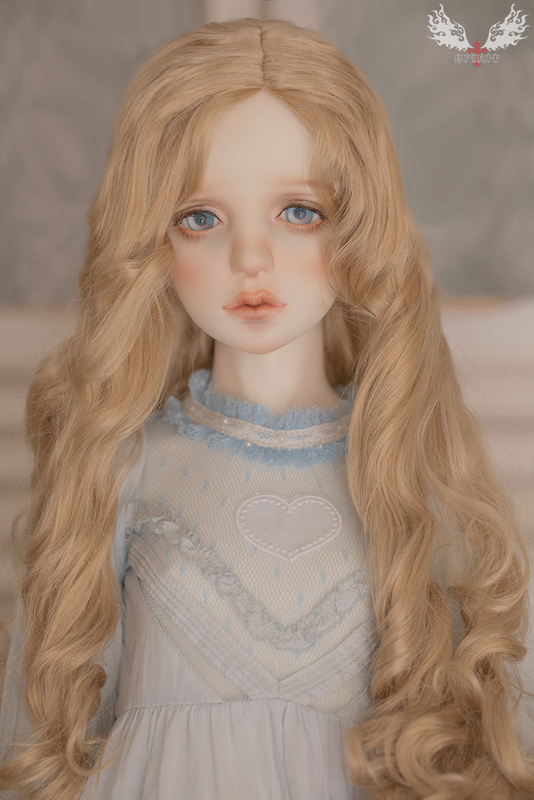 Bjd Doll 1/3 and 1/2 Scale Faux Mohair European-Style Curly Wig (Light Golden Brown 2 Colors in Stock) Jd435
