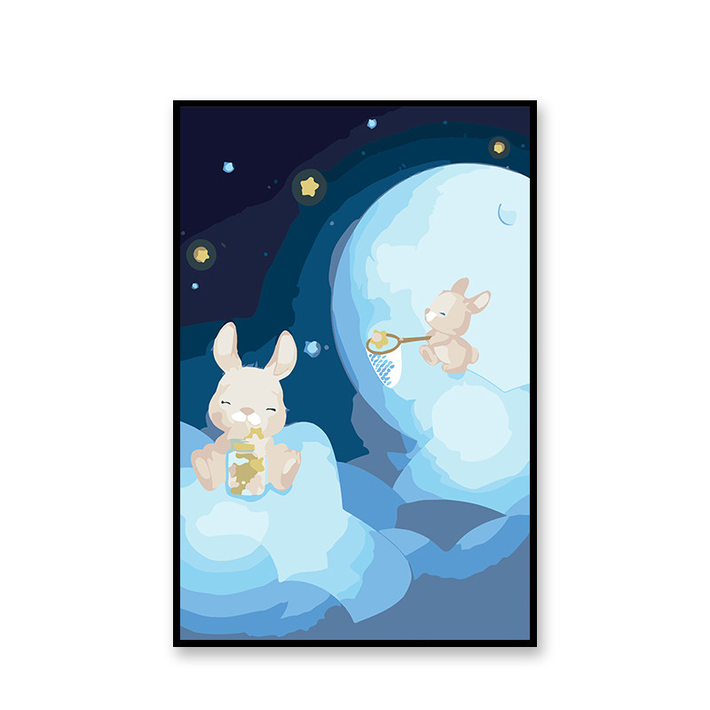 diy digital oil painting brief cure small bear oil color painting cartoon puzzle handmade color oil painting animal decoration painting