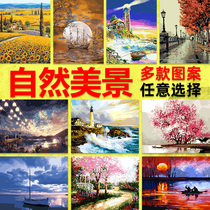 Digital oil color painting diy hand-filled color decompression natural beauty modern simple self-painted filling decorative oil color painting