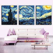 diy digital oil color painting three combination living room landscape characters flower large hand painting painting hand decoration painting