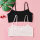 Girls' Development Period Anti-Bump Camisole, Black Girls' Vest, Pure Cotton, Young Girl Student Beautiful Back Bra
