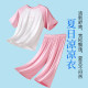 Girls' Thin Pajamas, Short-Sleeved Shorts Set for Older Girls, Air-Conditioned Clothing for Children, Two-Piece Summer Loungewear