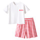 Girls' Pajamas, Pure Cotton, Girls' Medium and Large Children's Short-Sleeved Shorts, Home Clothes Suits, Girls, Older Children, Students, Girls' Casual Clothes