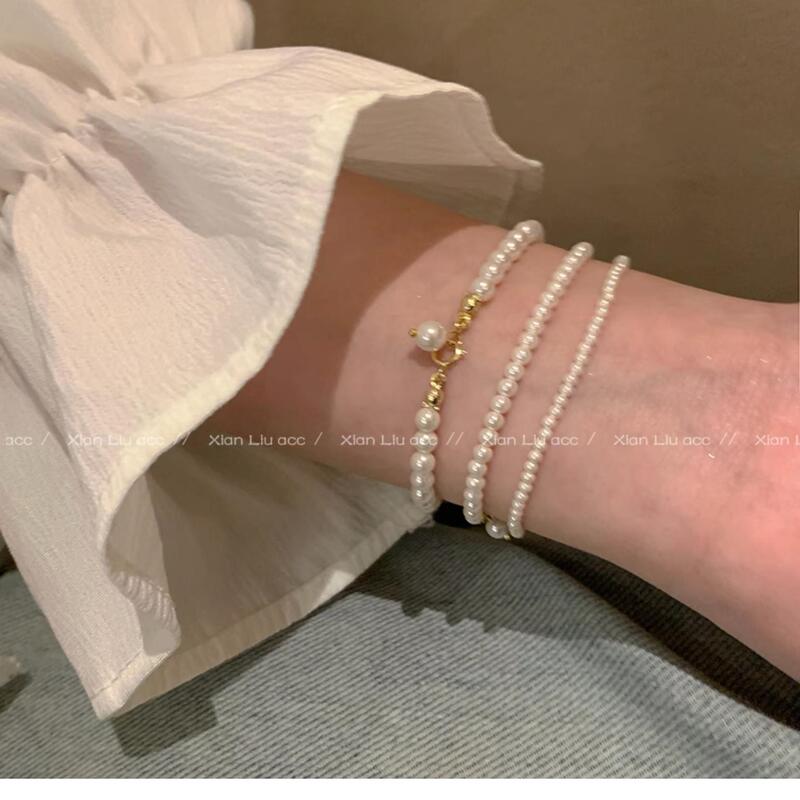 Minimalist Pearl Bracelet Girls Light Luxury High-End Niche Design Bracelet Light Luxury Retro Cold Style Bracelet Bracelet Minimalist Pearl Bracelet Girls Light Luxury High-End Niche Design Bracelet Light Luxury Retro Cold Style Bracelet Bracelet