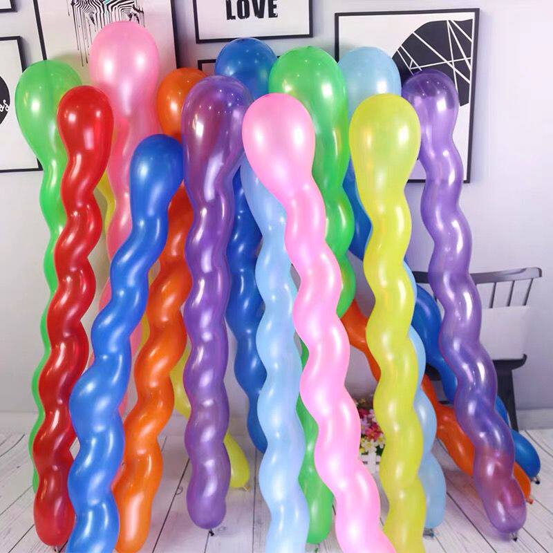 Twist Balloon Spiral Long Balloon Thickened Hemp Balloon Bar KTV Clubhouse Decorated Profiled Strip Threaded Ball