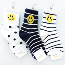 South Korea East Gate imported kikiyasocks socks smiley face stripes polo point women socks cotton socks women tide