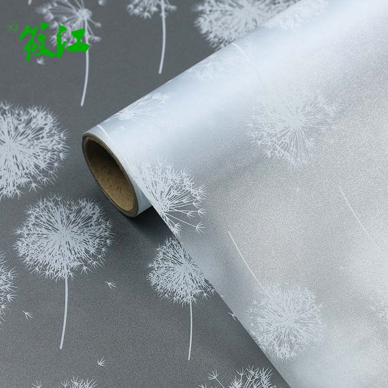 Self-adhesive glass cling film windows frosted opaque Opaque Makeup Room Bathroom Office Anti-Peep window Flowers paper