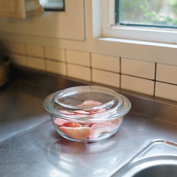 Park room high temperature resistant microwave transparent cooking bowl heat resistant glass pot borosilicate glass fresh-keeping bowl frost mountain sand
