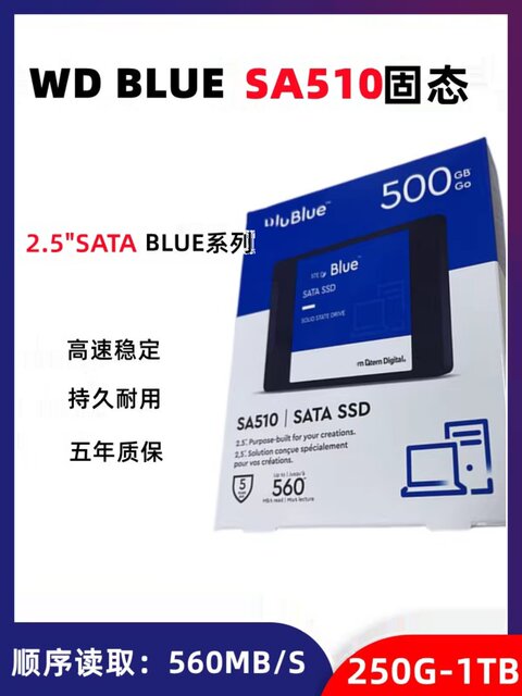 Wd/Western Digital Blue Sata 500g Biue Series Sa510 1t 250g Solid State Drive New Model