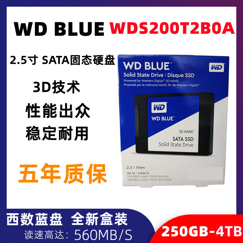 Wd/Western Digital Wds400T2B0A Blue Disk Blue-3D 4t 2Tb Solid State Drive Desktop Ssd