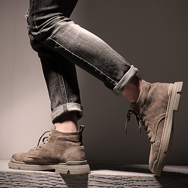 Men Martin Boots Men Leather Boots in England Winter Cotton Shoes in Winter Cotton Shoes