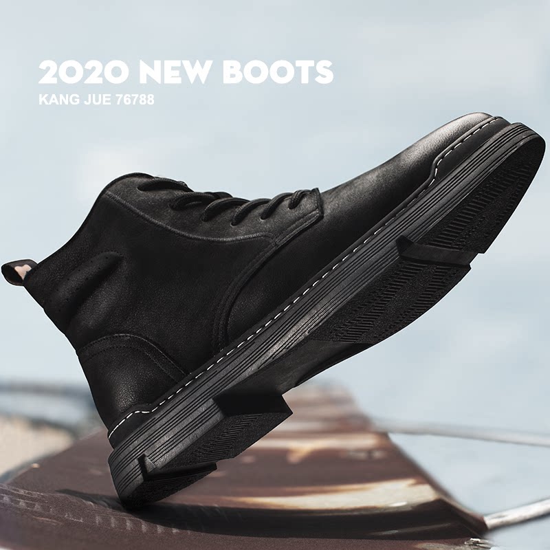 Martin boots male high cylinder 100 hitch Han version overalls boot men Inren craze shoes Winter-plus suede men's boots in the men's boots