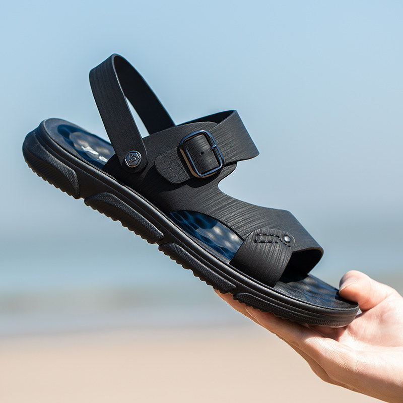 Men's sandals 2022 Summer new wave Leisure genuine leather beach shoes Dual-purpose driving Soft bottom Bull Leather Sandals Sandals Shoes