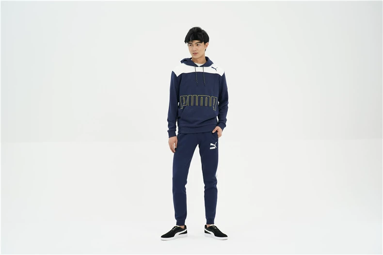 PUMA Hummer chính thức đàn ông mùa xuân và mùa thu khâu áo thể thao trùm đầu và áo len giải trí 844167 - Thể thao lông cừu / jumper áo hoodie loang màu