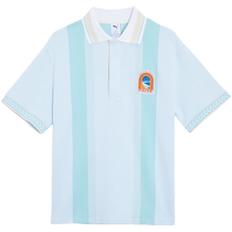 PUMA New style loose striped lapel short-sleeved Polo shirt for men and women APRÈSCOURT628233