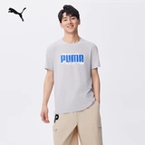 Puma, спортивная хлопковая футболка с коротким рукавом, круглый воротник