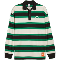 PUMA Mens CARROTS joint loose retro striped college style long-sleeved Polo shirt 627444
