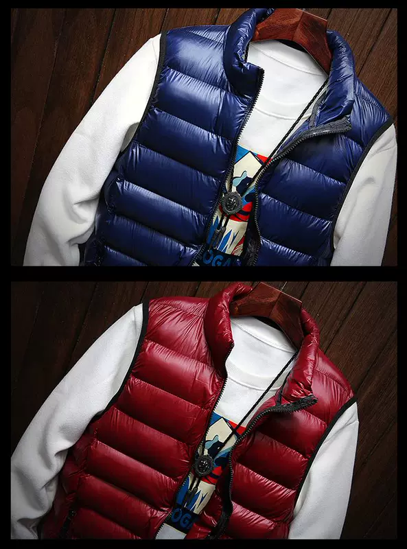 Mùa thu đông mới vest nam mùa đông cộng với áo khoác nhung cộng với béo nam size lớn đứng cổ áo cotton vest vest vest áo sơ mi trắng nam