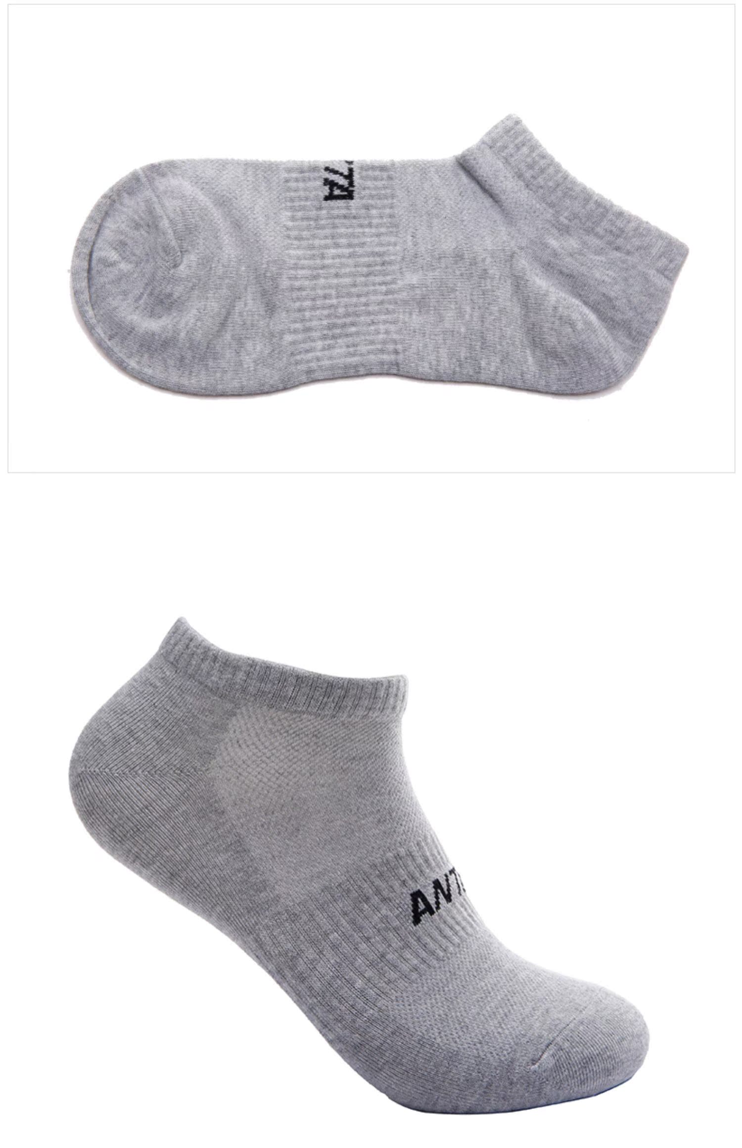 Vớ thể thao Anta đích thực 2019 mùa thu mới thoáng khí thấm hút mồ hôi bằng cotton vớ ngắn ống thể thao nam - Vớ thể thao tất đen