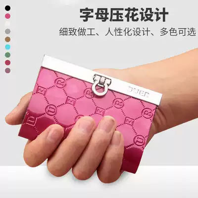 Printed key bag Women's Flat cute home large capacity cowhide multifunctional key chain car key bag