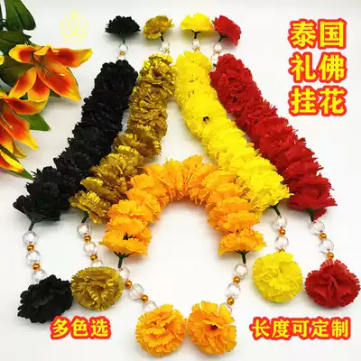 Spot Thai wreath flower string Buddha statue hanging flower can be customized yellow red black gold tribute 5 pieces
