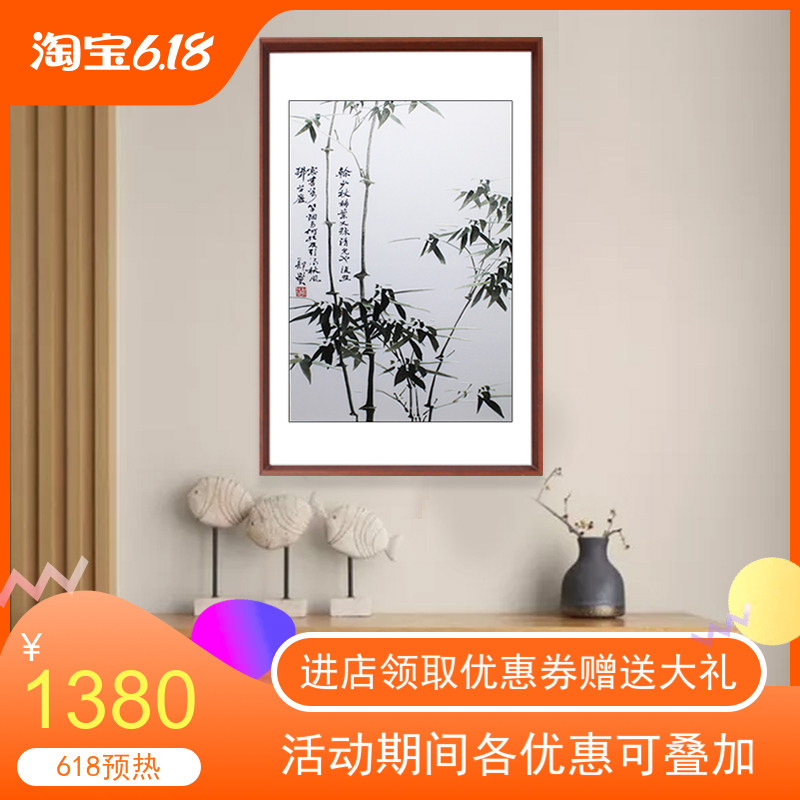 New Chinese Xuan Guan Decoration Painting Handmade Embroidery Painting Zheng Board Bridge Bamboo Hanging Paintings Into Doorman Hallway Hallway Stairs