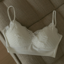 Fa-style white lace sexy pure desire beauty back lingerie female small breasted with a harness summer thin inner lap bra