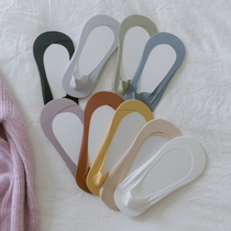 sirao3 fitting boat socks female non-slip anti-drop heel pure color light mouth invisible cotton quality summer ultra-thin high heel shoe socks